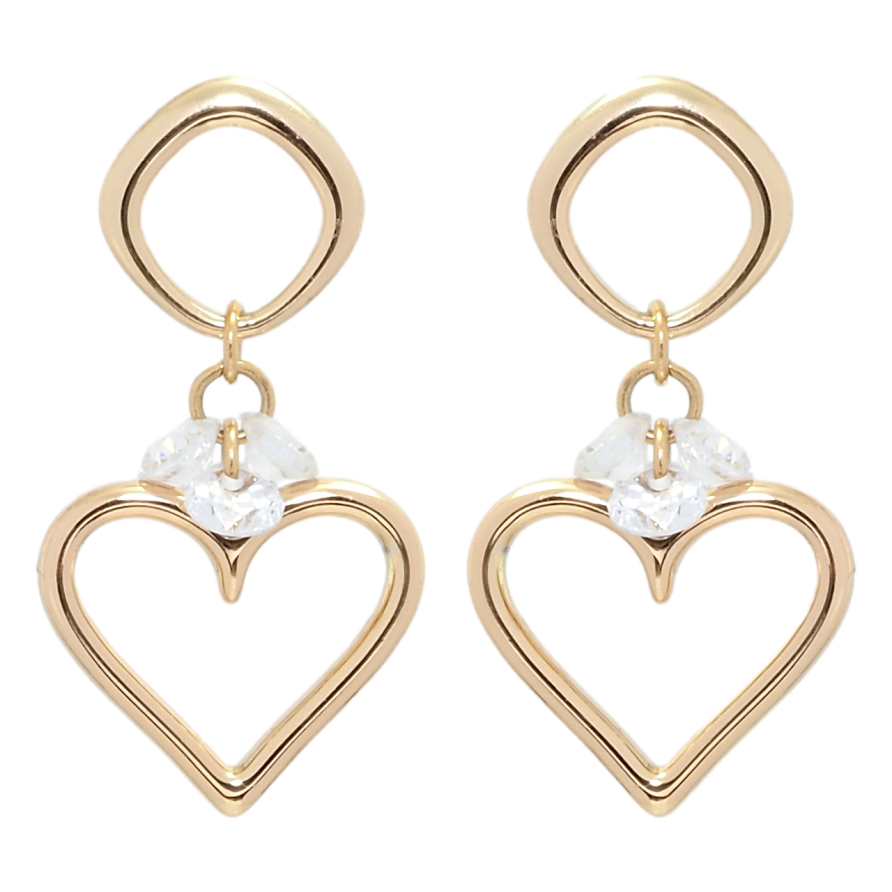 Серьги Xuping Позолота 18K пусеты Романтические подвески с фианитами фото №1 Серьги Xuping Позолота 18K пусеты Романтические подвески с фианитами фото №1