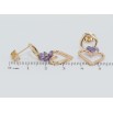 Серьги Xuping Позолота 18K пусеты Романтические подвески с сиреневыми фианитами фото №2 Серьги Xuping Позолота 18K пусеты Романтические подвески с сиреневыми фианитами фото №2