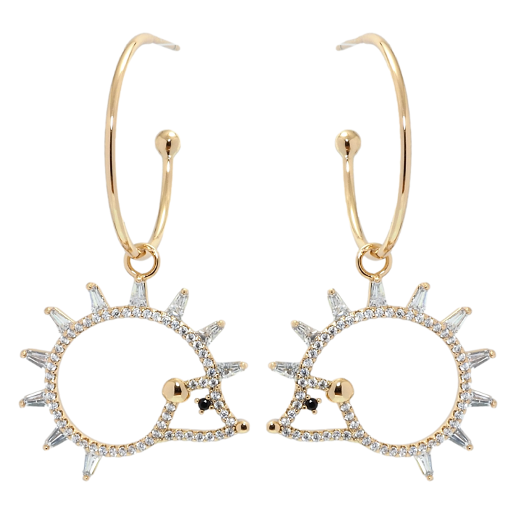 Сережки Xuping Позолота 18K пусети Їжачки фото №5 Сережки Xuping Позолота 18K пусети Їжачки фото №5
