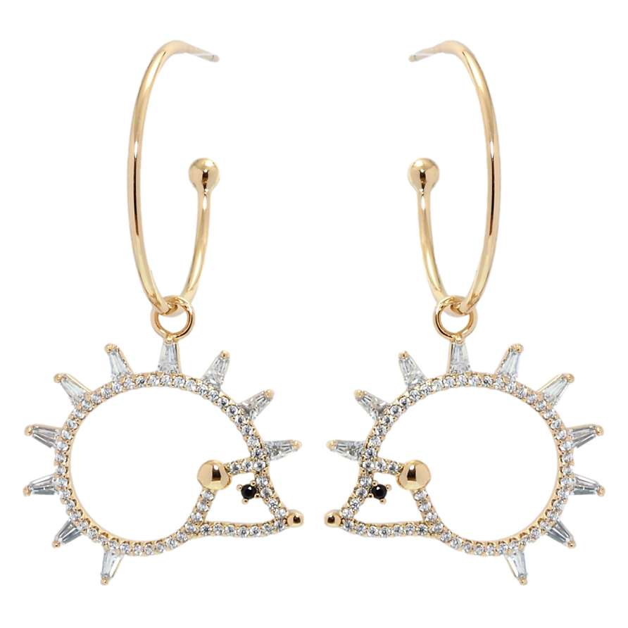 Серьги Xuping Позолота 18K пусеты Ежики фото №1 Серьги Xuping Позолота 18K пусеты Ежики фото №1