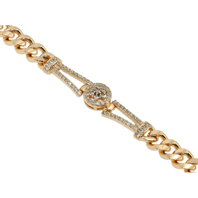 Браслет Xuping Позолота 18K Панцирное плетение с вставкой длина 19.5см х 6мм фото №12