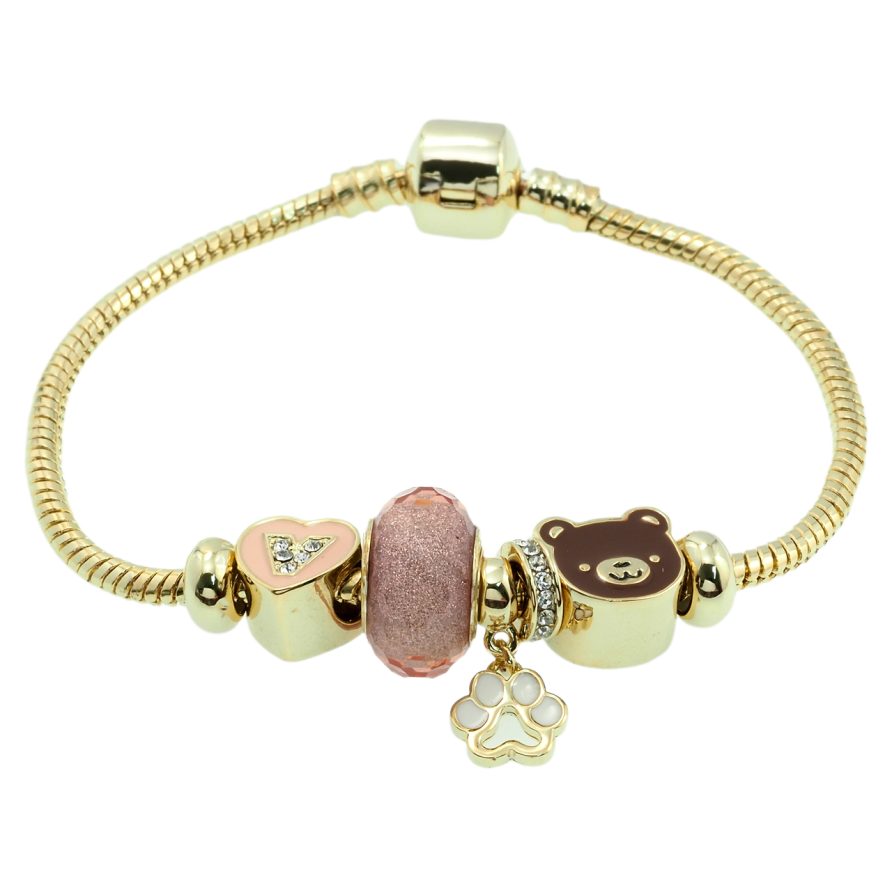 Браслет Xuping Позолота 14K В стиле Pandora Ювелирный шнур с бусинами длина 18.5см х 3мм фото №1 Браслет Xuping Позолота 14K В стиле Pandora Ювелирный шнур с бусинами длина 18.5см х 3мм фото №1