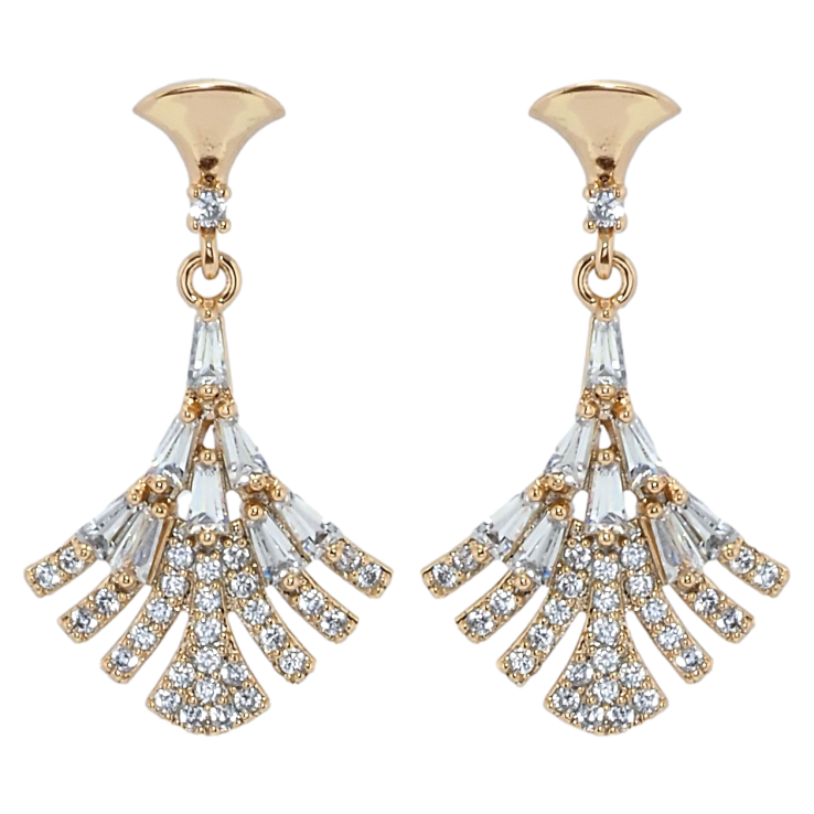 Сережки Xuping QQMM Позолота 18K пусети Грація фото №2 Сережки Xuping QQMM Позолота 18K пусети Грація фото №2