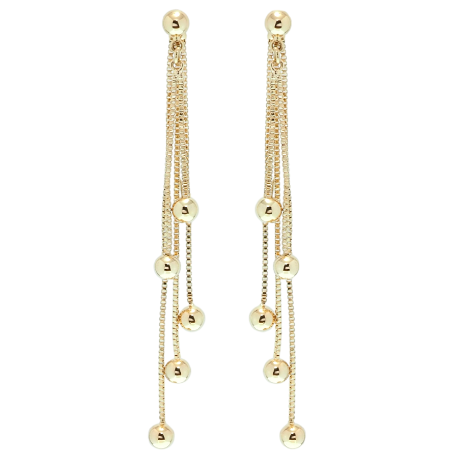 Сережки Xuping QQMM Позолота 18K пусети Кульки на ланцюжках фото №1