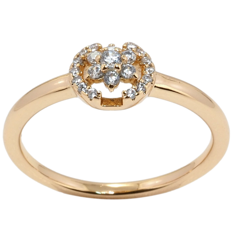 Каблучка Xuping Позолота 18K Кристальна квіточка фото №3