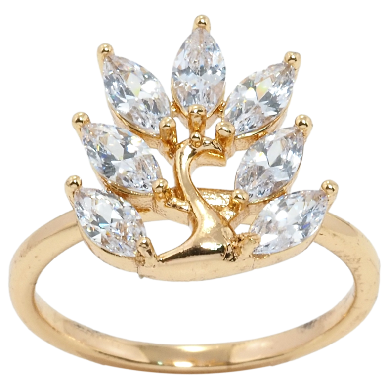 Каблучка Xuping Позолота 18K Павич з фіанітами фото №12 Каблучка Xuping Позолота 18K Павич з фіанітами фото №12