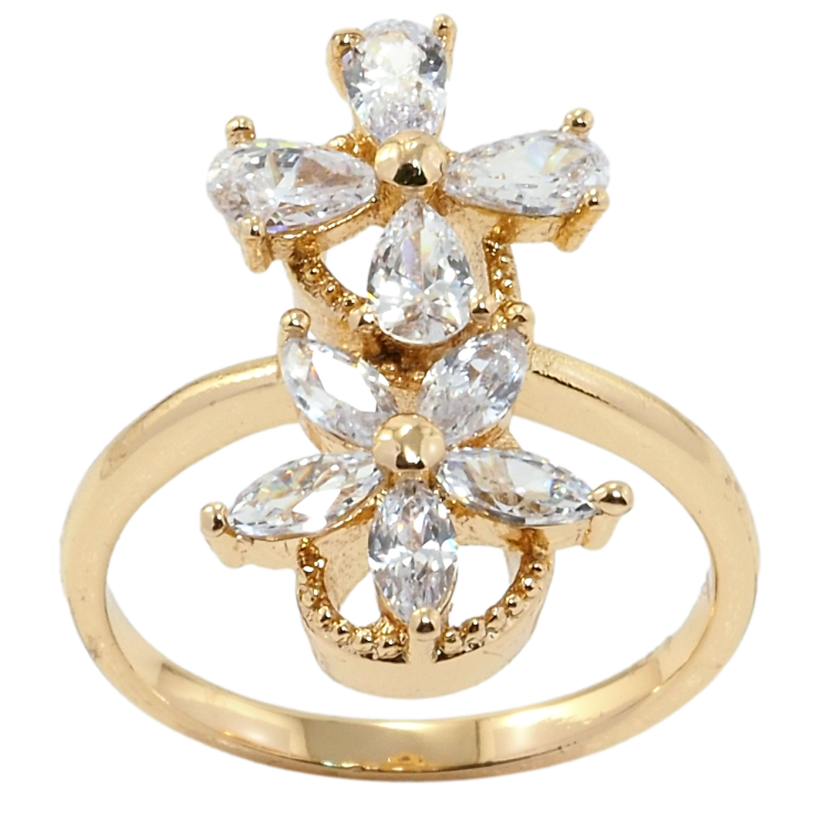 Кольцо Xuping Позолота 18K Кристальные цветочки фото №7 Кольцо Xuping Позолота 18K Кристальные цветочки фото №7