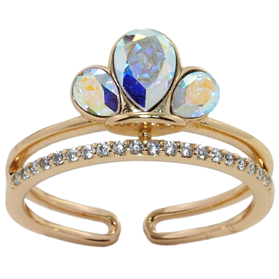 Кольцо Xuping цвет 18K с кр-ми Swarovski Кристаллы АВ с дорожкой кристаллов фото №1