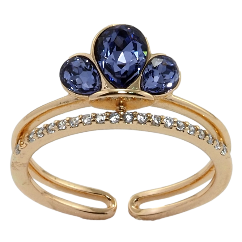 Кольцо Xuping цвет 18K с кр-ми Swarovski Кристаллы Sapphire с дорожкой кристаллов фото №3