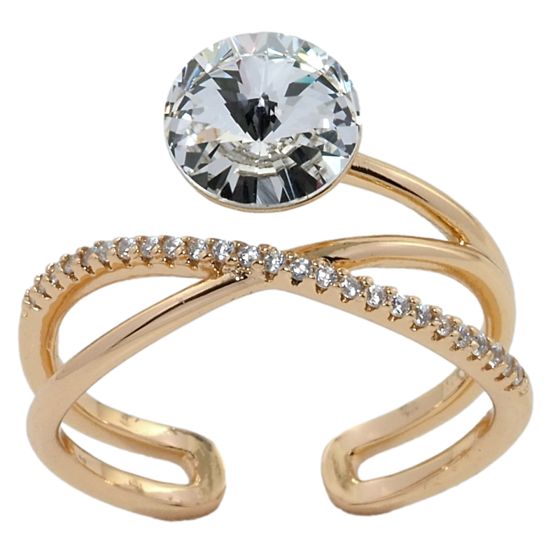 Каблучка Xuping колір 18K з кр-ми Swarovski Кристал Clear фото №2 Каблучка Xuping колір 18K з кр-ми Swarovski Кристал Clear фото №2