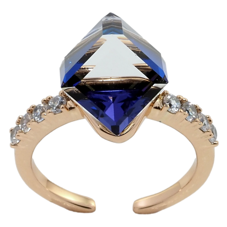 Каблучка Xuping колір 18K з кр-ми Swarovski Кристальний куб Capri Blue фото №13 Каблучка Xuping колір 18K з кр-ми Swarovski Кристальний куб Capri Blue фото №13