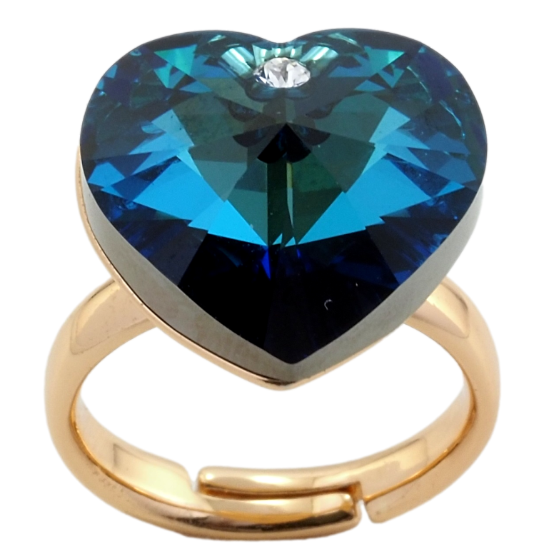 Каблучка Xuping колір 18K з кр-ми Swarovski Кристальне серце Metallic Blue фото №13 Каблучка Xuping колір 18K з кр-ми Swarovski Кристальне серце Metallic Blue фото №13