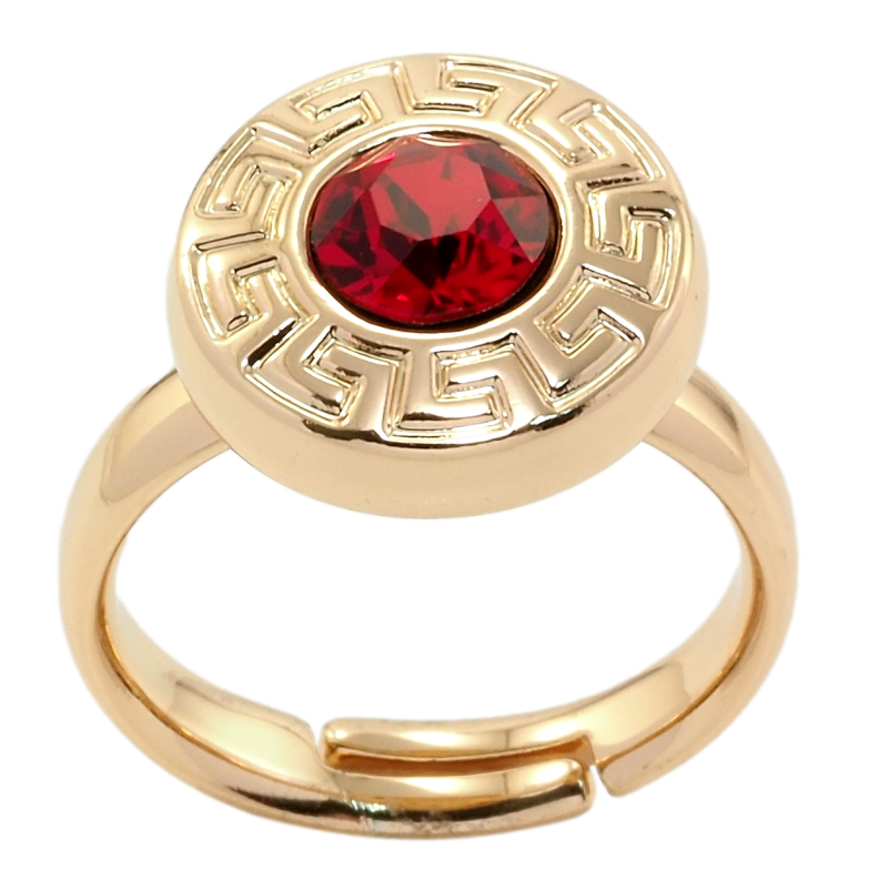 Каблучка Xuping колір 18K з кр-ми Swarovski Кристал Light Siam з грецьким візерунком фото №14 Каблучка Xuping колір 18K з кр-ми Swarovski Кристал Light Siam з грецьким візерунком фото №14