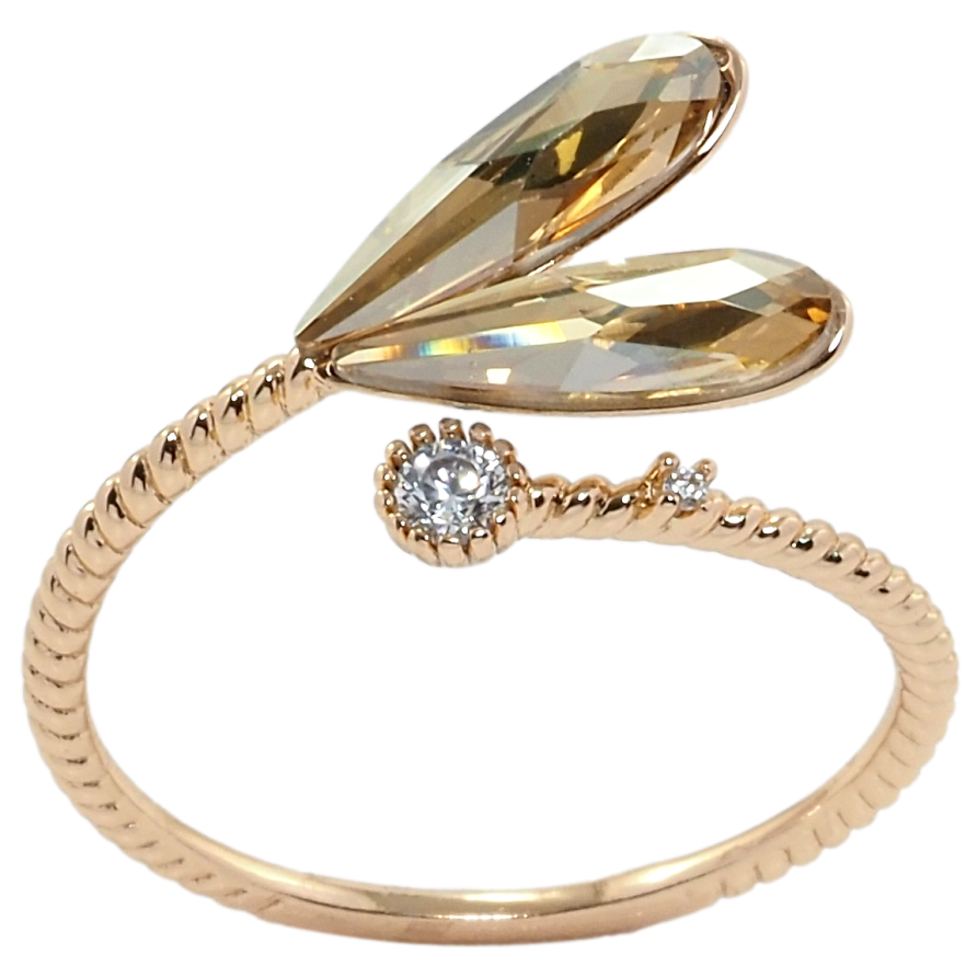 Кольцо Xuping цвет 18K с кр-ми Swarovski Сердце из кристаллов Light Colorado Topaz фото №1