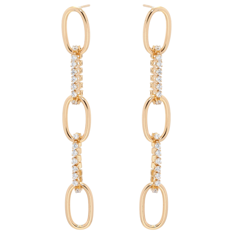 Серьги Xuping QQMM Позолота 18K пусеты Подвески цепочки с цирконием фото №3