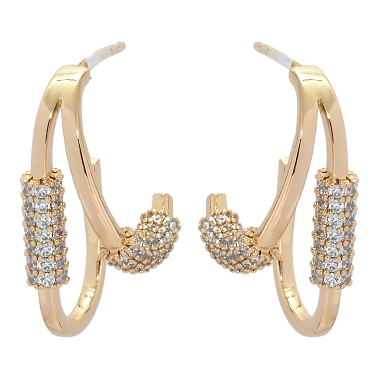 Сережки Xuping QQMM Позолота 18K пусети Декоративні петельки з цирконієм фото №7 Сережки Xuping QQMM Позолота 18K пусети Декоративні петельки з цирконієм фото №7
