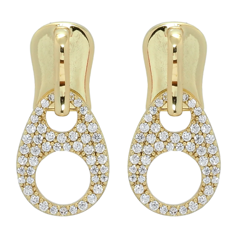 Сережки Xuping QQMM Позолота 14K пусети Бігунки з цирконієм фото №5 Сережки Xuping QQMM Позолота 14K пусети Бігунки з цирконієм фото №5