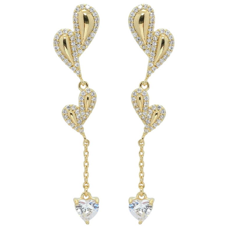 Сережки Xuping QQMM Позолота 14K пусети Декоративні підвіски з цирконієм фото №3