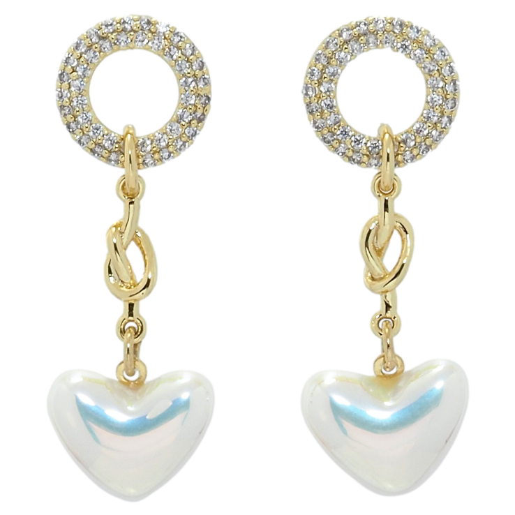 Сережки Xuping QQMM Позолота 14K пусети Перламутрові серця фото №9 Сережки Xuping QQMM Позолота 14K пусети Перламутрові серця фото №9