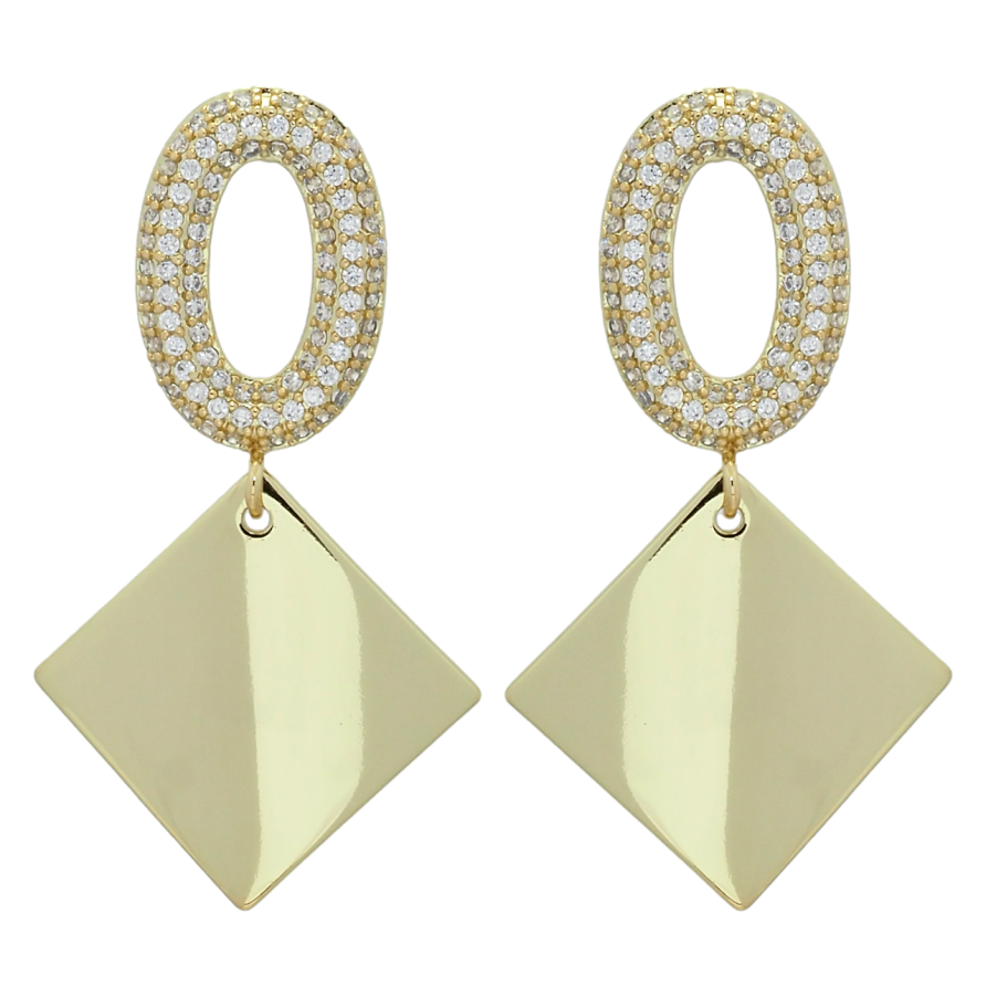 Серьги Xuping QQMM Позолота 14K пусеты Ромбовые подвески фото №1 Серьги Xuping QQMM Позолота 14K пусеты Ромбовые подвески фото №1