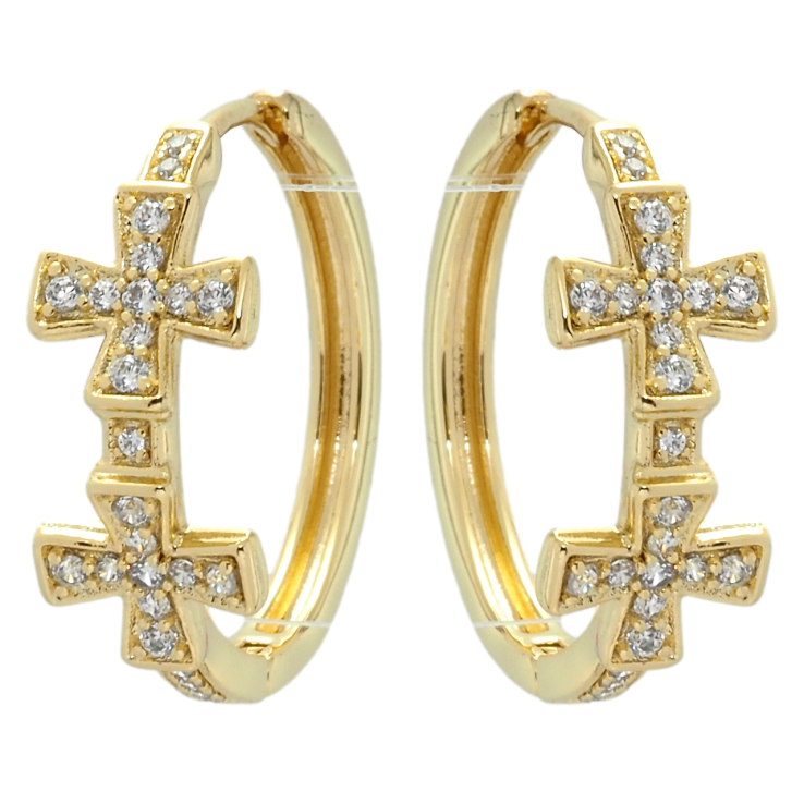 Сережки Xuping QQMM Позолота 14K колечка Хрестики з цирконієм фото №21 Сережки Xuping QQMM Позолота 14K колечка Хрестики з цирконієм фото №21