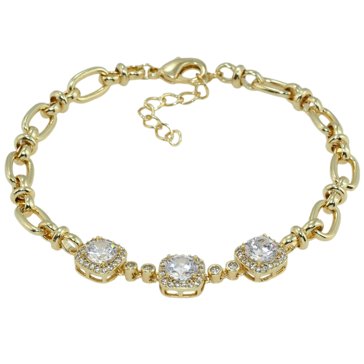 Браслет Xuping QQMM Позолота 14K Цепочка с вставкой из фианитов длина с доп.цепочкой 16-19см х 3-5мм фото №23 Браслет Xuping QQMM Позолота 14K Цепочка с вставкой из фианитов длина с доп.цепочкой 16-19см х 3-5мм фото №23