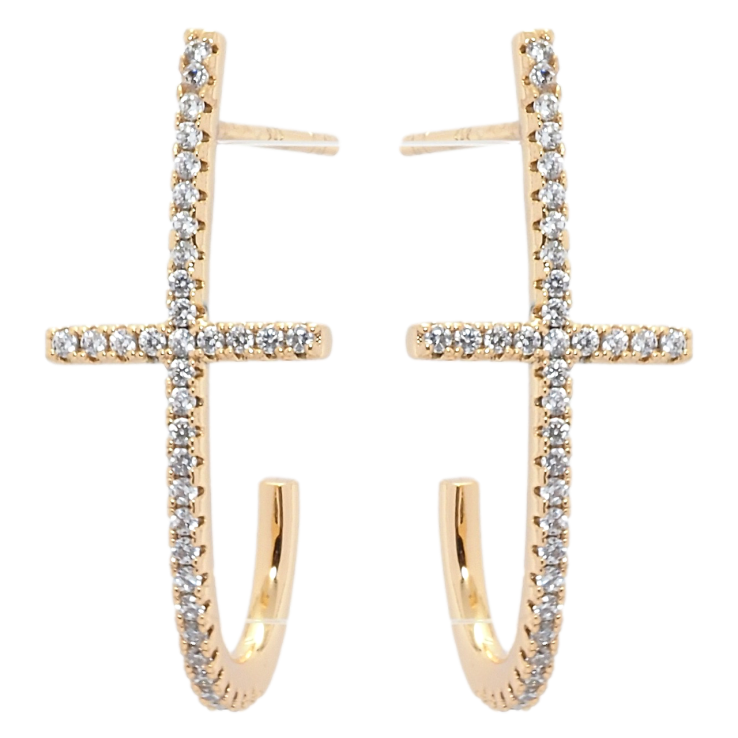 Серьги Xuping JEAN GOUJON Позолота 18K пусеты Крестики с цирконием фото №6 Серьги Xuping JEAN GOUJON Позолота 18K пусеты Крестики с цирконием фото №6