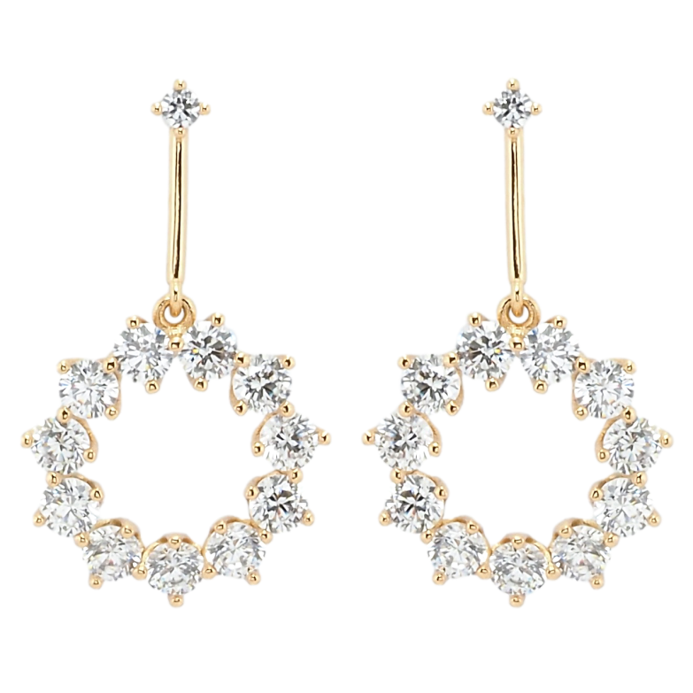 Сережки Xuping JEAN GOUJON Позолота 18K пусети Кільця з фіанітами фото №3 Сережки Xuping JEAN GOUJON Позолота 18K пусети Кільця з фіанітами фото №3