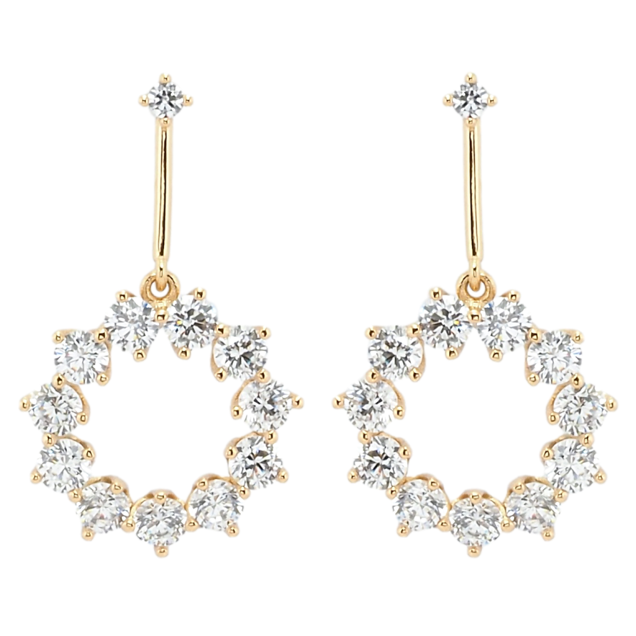 Серьги Xuping JEAN GOUJON Позолота 18K пусеты Колечки с фианитами фото №1 Серьги Xuping JEAN GOUJON Позолота 18K пусеты Колечки с фианитами фото №1