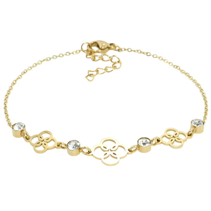 Браслет Xuping JEAN GOUJON Позолота 14K Цветочная вставка с фианитами длина с доп.цепочкой 18-21х1мм фото №10 Браслет Xuping JEAN GOUJON Позолота 14K Цветочная вставка с фианитами длина с доп.цепочкой 18-21х1мм фото №10