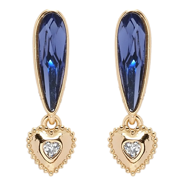 Сережки Xuping колір 18K з кристалами Swarovski пусети Кристали Sapphire фото №2