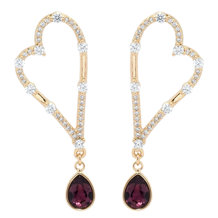 Серьги Xuping цвет 18K с кристаллами Swarovski пусеты Сердечки с кр-ми Amethyst фото №9 Серьги Xuping цвет 18K с кристаллами Swarovski пусеты Сердечки с кр-ми Amethyst фото №9
