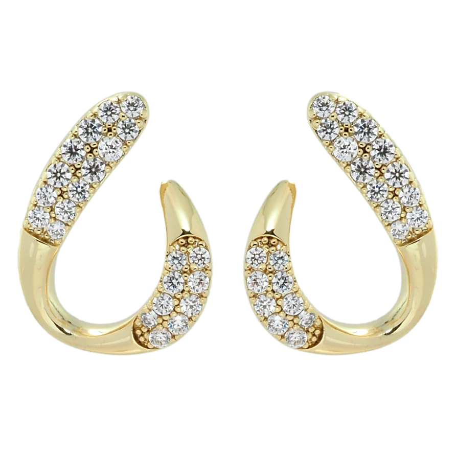 Сережки Xuping QQMM Позолота 14K пусети Петельки з інкрустацією цирконієм фото №1 Сережки Xuping QQMM Позолота 14K пусети Петельки з інкрустацією цирконієм фото №1