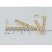 Сережки Xuping QQMM Позолота 14K пусети Куточки з доріжками фіанітів фото №2 Сережки Xuping QQMM Позолота 14K пусети Куточки з доріжками фіанітів фото №2