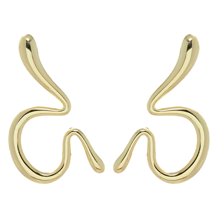 Сережки Xuping QQMM Позолота 14K пусети Фігурні фото №2 Сережки Xuping QQMM Позолота 14K пусети Фігурні фото №2