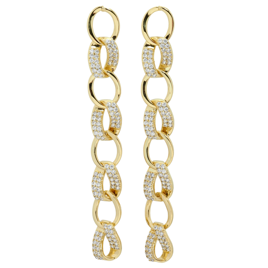 Серьги Xuping QQMM Позолота 14K пусеты Подвески цепочки с цирконием фото №1 Серьги Xuping QQMM Позолота 14K пусеты Подвески цепочки с цирконием фото №1