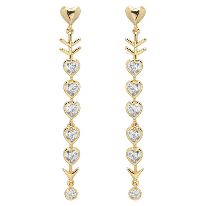 Сережки Xuping QQMM Позолота 14K пусети Підвіски серця пронизані стрілою фото №1 Сережки Xuping QQMM Позолота 14K пусети Підвіски серця пронизані стрілою фото №1