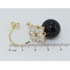 Сережки Xuping QQMM Позолота 14K пусети Чорні кульки з фіанітами на півкільцях фото №2 Сережки Xuping QQMM Позолота 14K пусети Чорні кульки з фіанітами на півкільцях фото №2