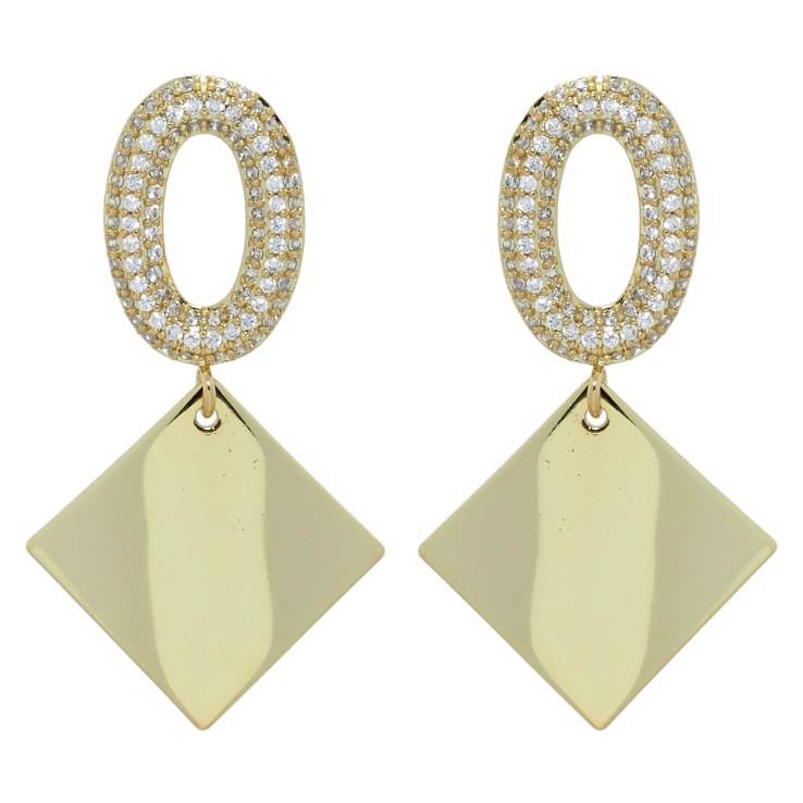 Сережки Xuping QQMM Позолота 14K пусети Ромбові підвіски фото №12 Сережки Xuping QQMM Позолота 14K пусети Ромбові підвіски фото №12