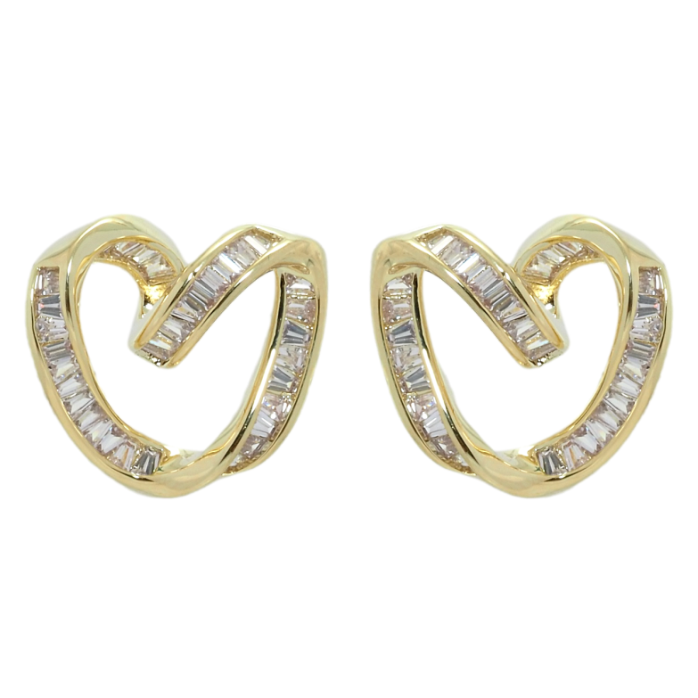 Сережки Xuping QQMM Позолота 14K пусети Сердечки з цирконієм фото №4 Сережки Xuping QQMM Позолота 14K пусети Сердечки з цирконієм фото №4