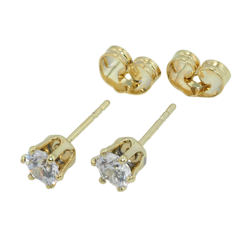 Сережки Xuping QQMM Позолота 14K пусети Кристали в 6-ти крапановій оправі ø 5мм фото №6 Сережки Xuping QQMM Позолота 14K пусети Кристали в 6-ти крапановій оправі ø 5мм фото №6