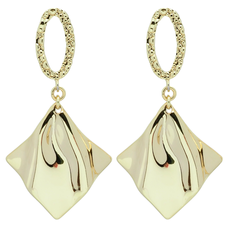 Сережки Xuping QQMM Позолота 14K пусети Ромбові підвіски фото №19 Сережки Xuping QQMM Позолота 14K пусети Ромбові підвіски фото №19