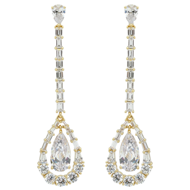 Сережки Xuping QQMM Позолота 14K пусети Кристальні підвіски фото №18 Сережки Xuping QQMM Позолота 14K пусети Кристальні підвіски фото №18