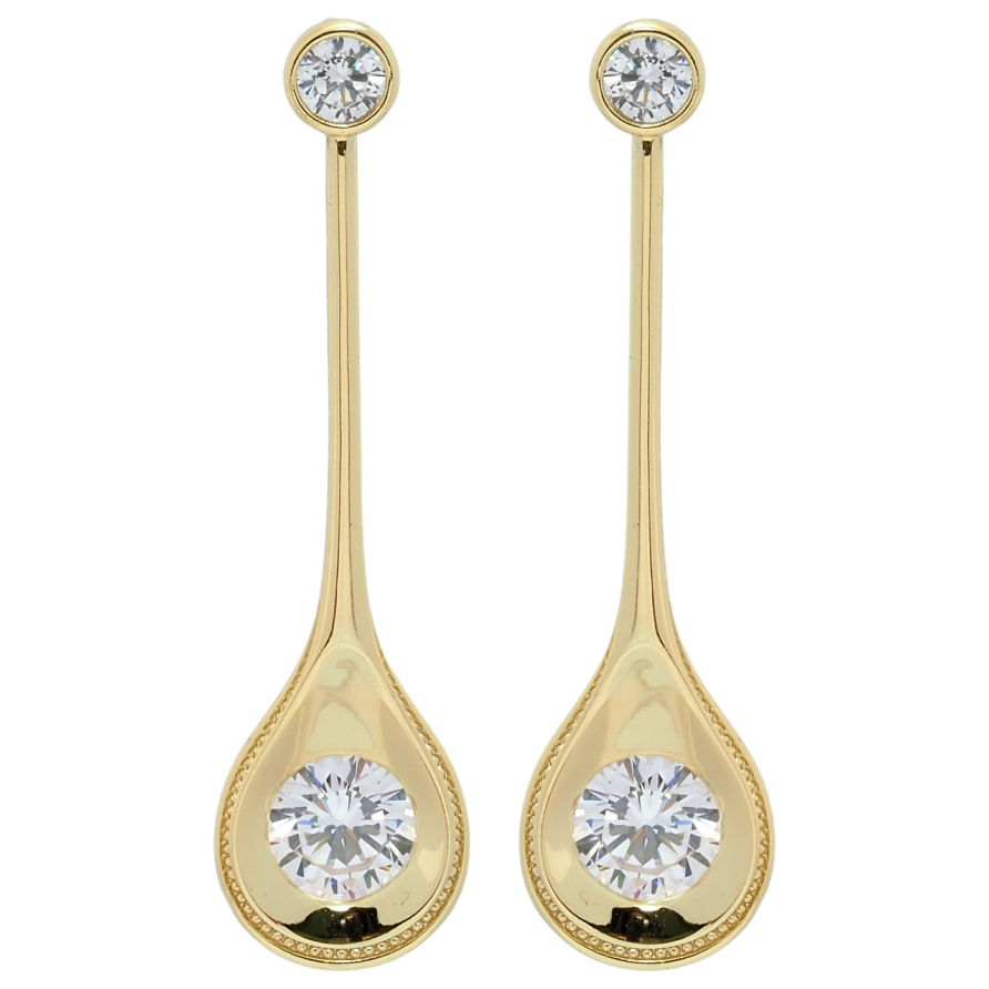 Серьги Xuping QQMM Позолота 14K пусеты Подвески с фианитами фото №1