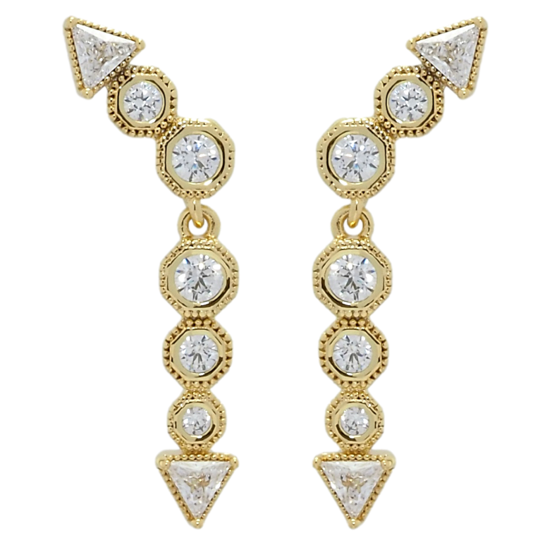 Серьги Xuping QQMM Позолота 14K пусеты Стрелы с фианитами фото №5 Серьги Xuping QQMM Позолота 14K пусеты Стрелы с фианитами фото №5