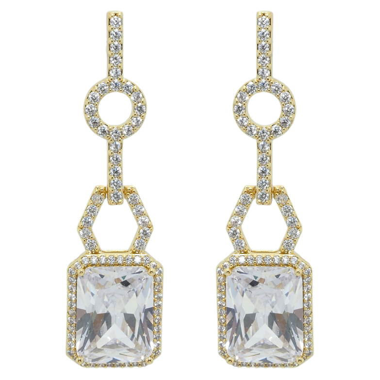 Серьги Xuping QQMM Позолота 14K пусеты Изящные подвески с цирконием фото №1 Серьги Xuping QQMM Позолота 14K пусеты Изящные подвески с цирконием фото №1