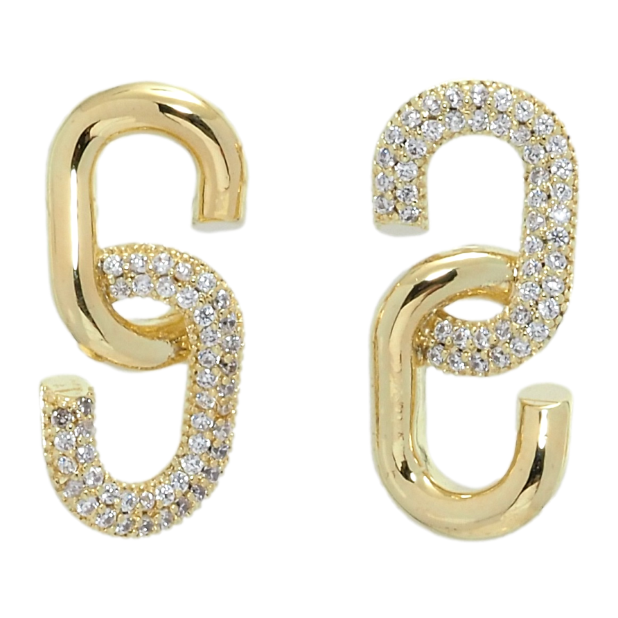 Сережки Xuping QQMM Позолота 14K пусети Інкрустація цирконієм фото №1 Сережки Xuping QQMM Позолота 14K пусети Інкрустація цирконієм фото №1