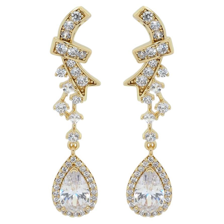 Серьги Xuping QQMM Позолота 14K пусеты Элегантные подвески с фианитами и цирконием фото №1 Серьги Xuping QQMM Позолота 14K пусеты Элегантные подвески с фианитами и цирконием фото №1