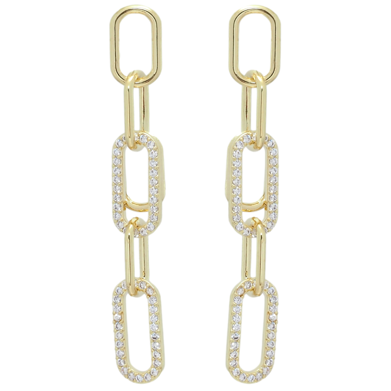 Серьги Xuping QQMM Позолота 14K пусеты Цепочки с цирконием фото №1 Серьги Xuping QQMM Позолота 14K пусеты Цепочки с цирконием фото №1