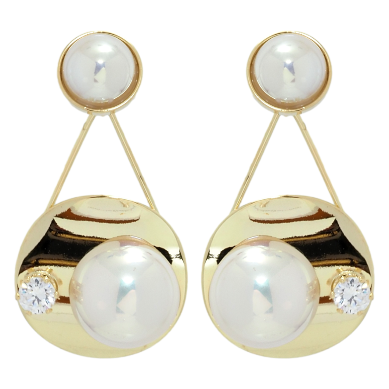 Сережки Xuping QQMM Позолота 14K пусети Підвіски з перлинами фото №4 Сережки Xuping QQMM Позолота 14K пусети Підвіски з перлинами фото №4
